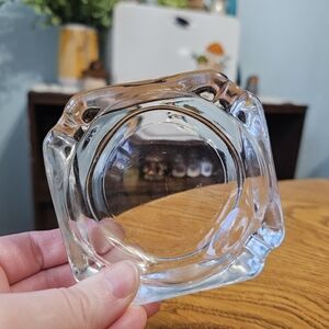 Vintage Libbey Square Clear Glass Ashtray Restaurant Nostalgic